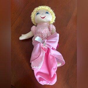 Pink Plush Doll with Bow